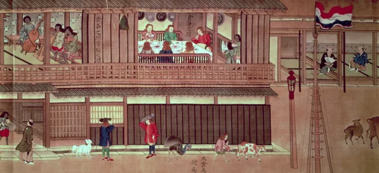 Scena domestica (sezione destra di un rotolo)